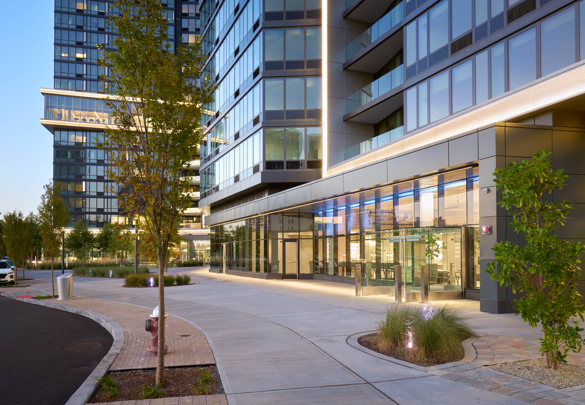 The exterior of VYV apartments in Jersey City, New Jersey.