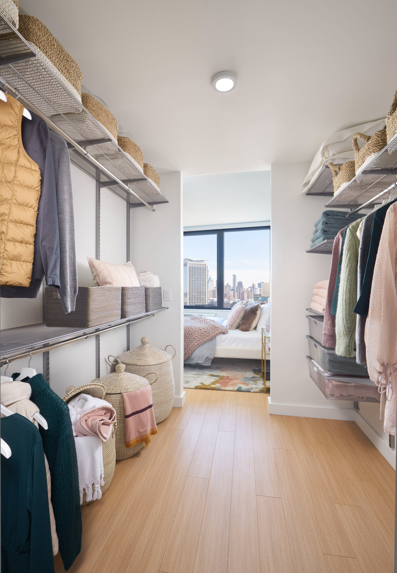 The closet in a VYV apartment in Jersey City.