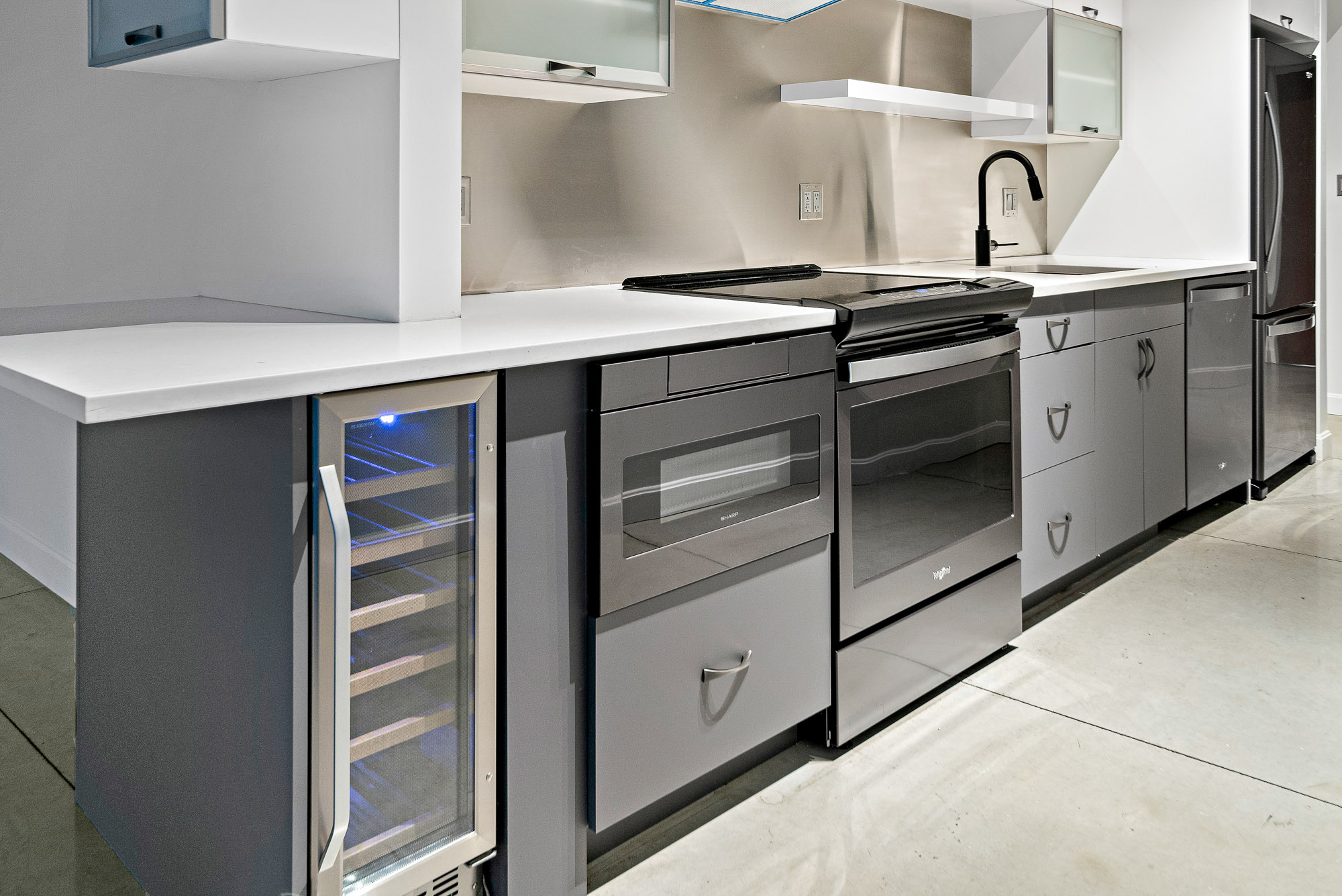 Kitchen at Loft23 apartments in University Park in Cambridge, MA