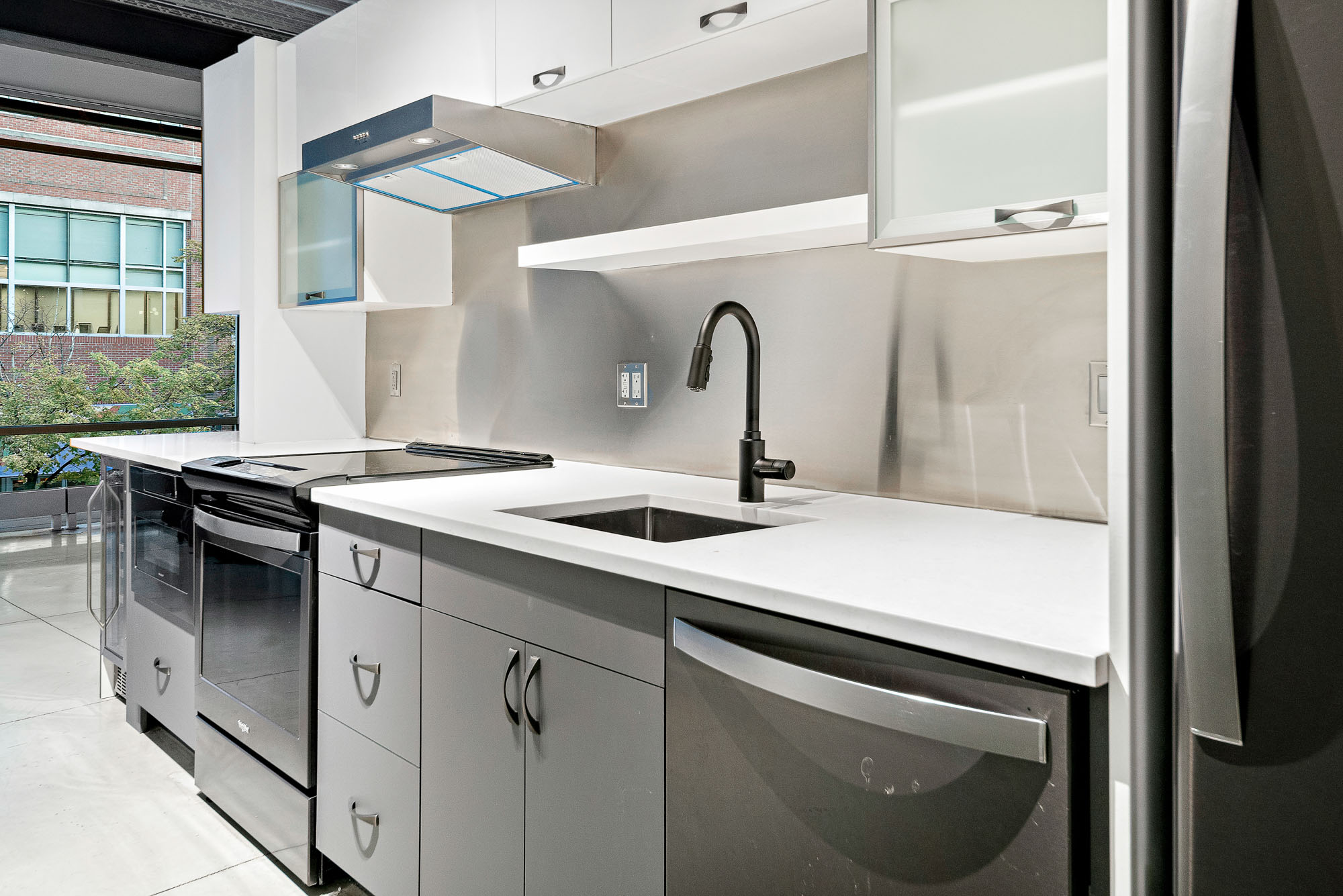 Kitchen at Loft23 apartments in University Park in Cambridge, MA