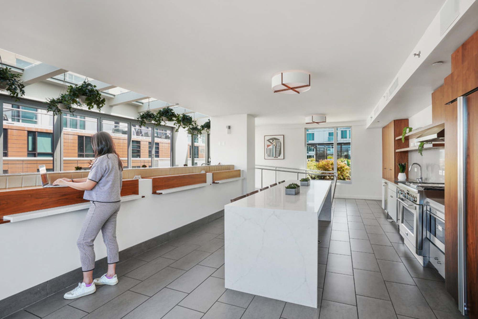 The lounge at Mosso apartments in San Francisco, CA.