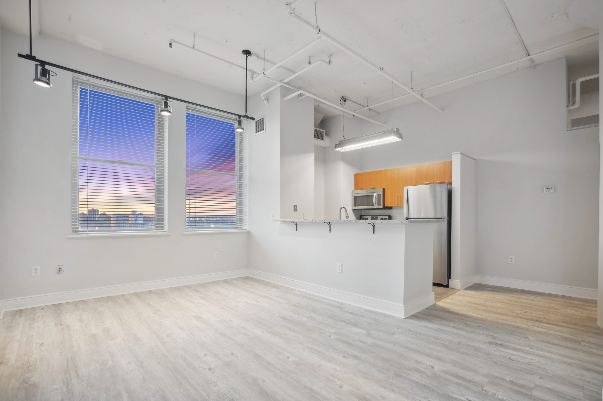 Living area at The Lofts at 1835 Arch in Philadelphia, PA